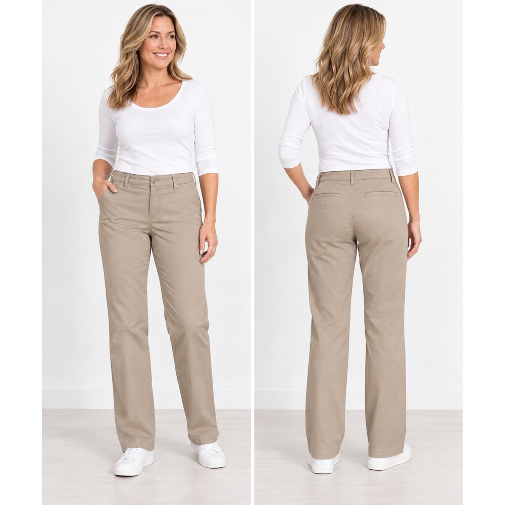 Dockers Margot Pant Women 8 Med Khaki Very Good Ideal Fit Chino